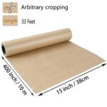 Shinok Brown Kraft Paper Roll – 15″ x 33′(400 “) Brown Wrapping Paper for Packing Moving Small Craft Paper Roll for Gift Wrapping, Art