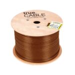 trueCABLE Cat6 Direct Burial, Gel Filled, 1000ft, Brown, Waterproof, CMX, 23AWG Solid Bare Copper, 550MHz, PoE++ (4PPoE), ETL Listed, Unshielded UTP, Bulk Ethernet Cable