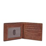 Fossil Men’s Derrick Leather RFID-Blocking Bifold with Flip ID Wallet, Brown, (Model: ML3681200)