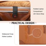 Laptop Bag for Women 15.6 Inch Laptop Tote Bag Waterproof Leather Work Bag Large Capacity Office Briefcase Lightweight Business Computer Tote Bag Fashion Shoulder Bag Handbag Brown
