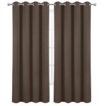 LEMOMO Chocolate Brown Thermal Blackout Curtains/52 x 84 Inch/Set of 2 Panels Room Darkening Curtains for Bedroom