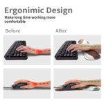 Wrist Rest Support Ergonomic Gel Mouse Pad & Memory Foam Keyboard Set Non-Slip Rubber PU Base Easy Typing and Relieve Wrist Pain Mouse Mat for Computer Office – Brown