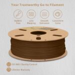 DURAMIC 3D PLA Filament 1.75mm Brown 1kg Spool, Jam-Free High Stifness 3D Printing Filament with Cardboard Spool, No-Tangling No-Clogging Dimensional Accuracy 99% +/- 0.03 mm