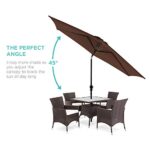 Best Choice Products 10ft Outdoor Steel Polyester Market Patio Umbrella w/Crank, Easy Push Button, Tilt, Table Compatible – Brown