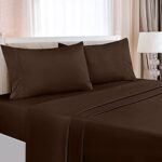 Utopia Bedding Queen Bed Sheets Set – 4 Piece Bedding – Brushed Microfiber – Shrinkage and Fade Resistant – Easy Care (Queen, Brown)