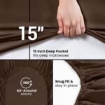 Utopia Bedding King Fitted Sheet – Bottom Sheet – Deep Pocket – Soft Microfiber -Shrinkage and Fade Resistant-Easy Care -1 Fitted Sheet Only (Brown)