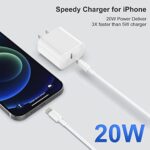 iPhone Charger [Apple MFi Certified] 2 Pack 20W PD USB C Wall Fast Charger Adapter with 2 Pack 6FT Type C to Lightning Cable Compatible with iPhone 14 13 12 11 Pro Max XR XS X,iPad