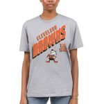Junk Food Clothing x NFL – Cleveland Browns – Retro Slant – Short Sleeve Football Fan Shirt for Men and Women – Size Large