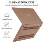 Seorsok Compatible with New MacBook Air 13.6 inch Case 2022 Release A2681 M2 Chip with Liquid Retina Display Touch ID, Plastic Hard Shell&Keyboard Cover,Brown