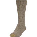 GOLDTOE Men’s Harrington Crew Socks, Multipairs, Taupe Marl/Khaki (6-Pairs), Large