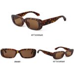 BUTABY Rectangle Sunglasses for Women Retro Driving Glasses 90’s Vintage Fashion Narrow Square Frame UV400 Protection Tortoise