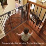 Mom’s Choice Awards Winner-Cumbor 29.7-57″ Baby Gate for Stairs, Extra Wide Dog Gate for Doorways, Pressure Mounted Walk Through Safety Child Gate for Kids Toddler, Tall Pet Puppy Fence Gate, Brown