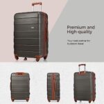 Merax 3 Piece Expandable ABS Hardshell Luggage Sets Spinner Wheel Suitcase TSA Lock Suit Case, Brown, 20/24/28 Inch