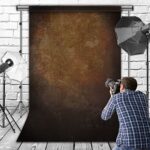 6.5x10ft Fabric with Pole Pocket Dark Brown Backdrops for Photography Abstract Portrait Vintage Background for Photoshoot