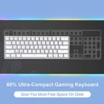 DIERYA 60% Mechanical Keyboard, DK61se Wired Gaming Keyboard with Brown Switches, LED Backlit Ultra-Compact 61 Keys Mini Office Keyboard for Windows Laptop PC Gamer Typist?White?