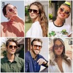 SOJOS Retro Aviator Sunglasses for Women Men,Trendy Rectangle Womens Mens Shades Sun Glasses SJ2202 Tortoise Frame Brown Grading Lens
