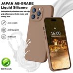 Ktele Compatible with iPhone 14 Pro Case, AB-Grade Liquid Silicone Case, [Four Corner 50+Tiny Airbags Shockproof] [Soft Microfiber Lining Anti-Scratch] Camera All-Round Protection Case – Light Brown