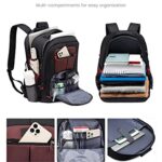 LOVEVOOK Travel Backpack for Men 17inch Large Work Backpack for Men Large Capacity Lockable Mochilas para Hombres Waterproof Computer Backpack for Work Business Travel College (17 inch,Black&Brown