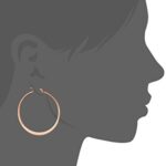 Amazon Essentials Rose Gold Plated Stainless Steel Flattened Hoop Earrings (40mm)