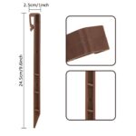 DIRBUY 30 PCS Plastic Stakes – 10 Inch Garden Edging Stakes – Terrace Board Stakes Brown – Landscape Edging Stakes for Ground, Outdoor Decoration, Landscaping and Garden