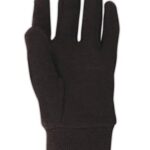 MAGID HandMaster Jersey Glove with Knit Wrist Cuffs, 3 Pairs, 7 Oz. Polyester/Cotton Blend, Brown