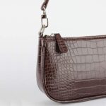 IBIZA VIBE Bag Crocodile Effect Retro Faux Leather Classic Clutch Shoulder Purse Handbag for Women
