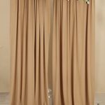 SHERWAY 2 Panels 4.8 Feet x 10 Feet Gold Brown Photography Backdrop Drapes, Thick Polyester Window Curtain for Wedding Party Ceremony Stage Decoration