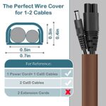 Wire Covers for 2 Cords, 68in Wire Hider On Wall Mounted, Brown Cord Cover Kit, Cable Cover Paintable, Cable Concealer for Extension Cord, Ethernet Cable, Speaker Wire Hider, 4X L17in W0.7in H0.4in
