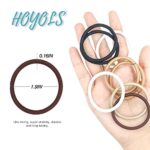 HOYOLS Ponytail Holders Hair Ties, No Metal Braided Hair Bands Elastic Thick Tie for Women Thick Fine Curly Hair 50 Count 4mm 1/8 Inch Brown (Sparkling Amber)