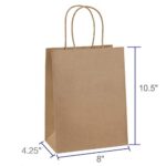 Paper Bags 8×4.75×10.5 100Pcs BagDream Gift Bags, Shopping Bags, Kraft Bags, Retail Bags, Party Bags, Brown Paper Bags with Handles Bulk