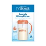 Dr. Brown’s Baby Formula Mixing Pitcher with Adjustable Stopper, Locking Lid, & No Drip Spout, 32oz, BPA Free, Orange