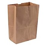 Shop&Save Large Paper Grocery Bags, 12x7x17 Kraft Brown Heavy Duty Barrel Sack 57 Lbs ,Grocery Shopping Takeout Bags 50