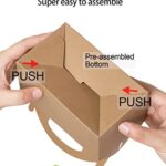 Happyhiram 12 CT Party Treat Boxes Candy Boxes in Brown Kraft with Handles Gable boxes 6″ DIY Favor Bags for Parties Gift Boxes Kids’ Snack Box Made of Cardboard Decorations for a birthday party, baby shower, or wedding party