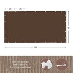 ABOSUN Outdoor Sun Shade Cloth, 6’ x 12’, Pergola, Deck, and Backyard Patio Sunshade with UV Protection, Heat Resistant HDPE Material, Reinforced Grommets (6×12 FT,Brown)