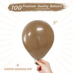Brown Balloons 5 Inch 100 Pack, JOGAMS Dark Brown Balloons for Birthday Party Neutral Bridal Shower Baby Shower Gender Reveal Wedding Anniversary Decorations