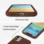 K TOMOTO Compatible with iPhone 11 Case (6.1″), [Drop Protection] [Anti-Scratch] Shockproof Liquid Silicone Anti-Fingerprint Cover with Microfiber Lining Phone Case, Brown