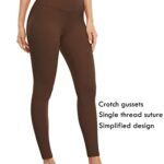HeyNuts Pure&Plain 7/8 High Waisted Leggings for Women, Hawthorn Athletic Compression Tummy Control Yoga Pants 25” Java Coffee S(4/6)