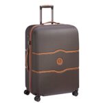 DELSEY Paris Chatelet Air Hardside Luggage, Spinner Wheels, Chocolate Brown, Checked-Large 28 Inch