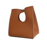 HOXIS Vintage Minimalist Style Soft Pu Leather Handbag Clutch Small Tote (Brown)