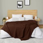 Utopia Bedding Cotton Waffle Blanket 300 GSM (Brown – 90×72 Inches) Soft Lightweight Breathable Bed Blanket Twin Size Layering Any Bed for All Season