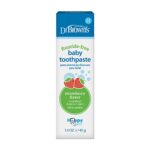 Dr. Brown’s Fluoride-Free Baby Toothpaste, Safe to Swallow, Strawberry, 1-Pack, 1.4oz/40g, 0-3 years