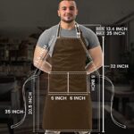 Utopia Kitchen 2 Pack Bib Apron, Adjustable with 2 Pockets, Water and Oil Resistant, Cooking Kitchen Chef Apron for Women Men
