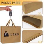 HRUISE 12 Pack Brown Gift Bags Heavy Duty-12.5×4.5x11inch-Large Paper Bags with Tissue Paper, 250GMS Kraft Paper Bag with Handles, Gift Wrapping Bags Wedding Bags Ideal for Shopping Party Favor Holiday
