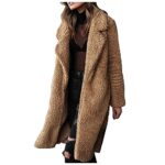 Winter Coats for Women,2022 Trendy Plus Size Fuzzy Fleece Lapel Open Front Long Cardigan Coat Faux Fur Teddy Plush Fluffy Comfy Thicken Warm Winter Jackets Outwear(Brown,XXL)