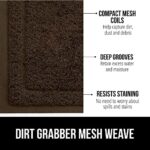 Gorilla Grip Dirt Grabber Mesh Door Mat, Quick Dry Shoe Scraper, Stain and Fade Resistant, Repels Water, Heavy Duty Striped Doormat, Low-Profile Mats for Indoor, Outdoor, Entry, Patio, 35×23, Brown