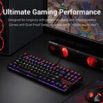 Redragon K552 Mechanical Gaming Keyboard Rainbow LED Backlit Wired with Anti-Dust Proof Switches for Windows PC (Black, 87 Keys Brown Switches)