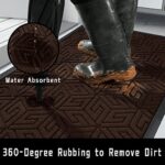 Yimobra Brown Front Entrance Door Mat Outdoor Indoor, 36×24 Inch, Heavy Duty Doormat Entryway Floor Mat, Non Slip Durable Rubber Backing, Easy Clean Shoe Scraper, Waterproof, Patio, Lawn