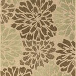 JONATHAN Y SMB110A-8 Zinnia Modern Floral Textured Weave Indoor Outdoor Area-Rug Bohemian Coastal Easy-Cleaning Bedroom Kitchen Backyard Patio Non Shedding, 8 X 10, Sage/Brown