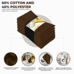 Utopia Kitchen Chocolate Cloth Napkins [12 Pack, 18×18 Inch] Cotton Blend Washable and Reusable Table Dinner Napkins for Hotel, Lunch, Restaurant, Weddings, Event and Parties