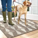 DEXI Entryway Rug Non-Slip Indoor Door Mat, Low-Profile Front Door Mat Washable Door Mat Indoor Entrance,32″X48″,Brown